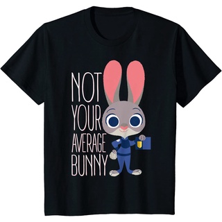 เสื้อยืดผ้าฝ้ายพรีเมี่ยม เสื้อยืด พิมพ์ลายกราฟิก Disney Zootopia Judy Hopps Average Bunny