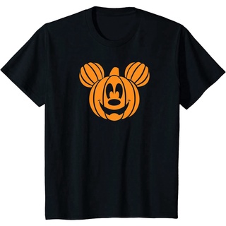 เสื้อยืดผ้าฝ้ายพรีเมี่ยม เสื้อยืด ผ้าฝ้าย 100% พิมพ์ลาย Disney Mickey Mouse หัวฟักทองฮาโลวีน แฟชั่นฤดูร้อน สําหรับผู้ชาย