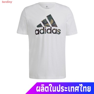 terdiny เสื้อยืดลำลอง Adidas เสื้อยืดลายพราง Essentials ผู้ชาย สีขาว GV5237 Mens Womens T-shirts