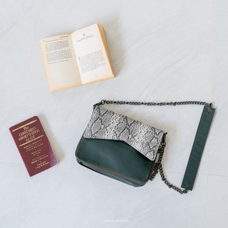 Ampak Boxchain bag สี Dark green (มี 3 สี) กระเป๋าสะพายข้าง กระเป๋าถือ