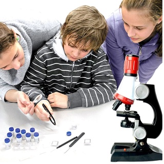 กล้องจุลทรรศน์สำหรับเด็ก 1200 ครั้งชุดทดลองทางวิทยาศาสตร์ช่วยสอนของเล่นวิทยาศาสตร์ชีววิทยาสำหรับเด็กสอนกล้องจุลทรรศน์