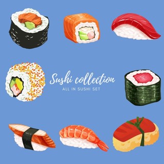 อาริกาโต๊ะ เซต Sushi สุดคุ้มจุกๆ ทำอาร์ม รีดติดเสื้อ กันเปื้อน หมวก ตัวรีดติดเสื้อ