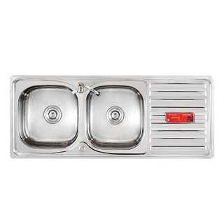 Embedded sink SINK BUILT 2 BAY 1 DRAIN LUCKY FLAME BIS-1256 Sink device Kitchen equipment อ่างล้างจานฝัง ซิงค์ฝัง 2หลุม