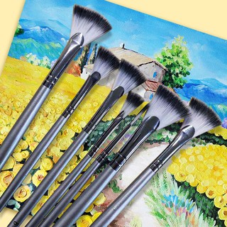 สินค้า พู่กันใบพัด Fan Brush Wei Zhuang พู่กันขนไนลอน พู่กันสีน้ำมัน พู่กันสีอะคริลิค