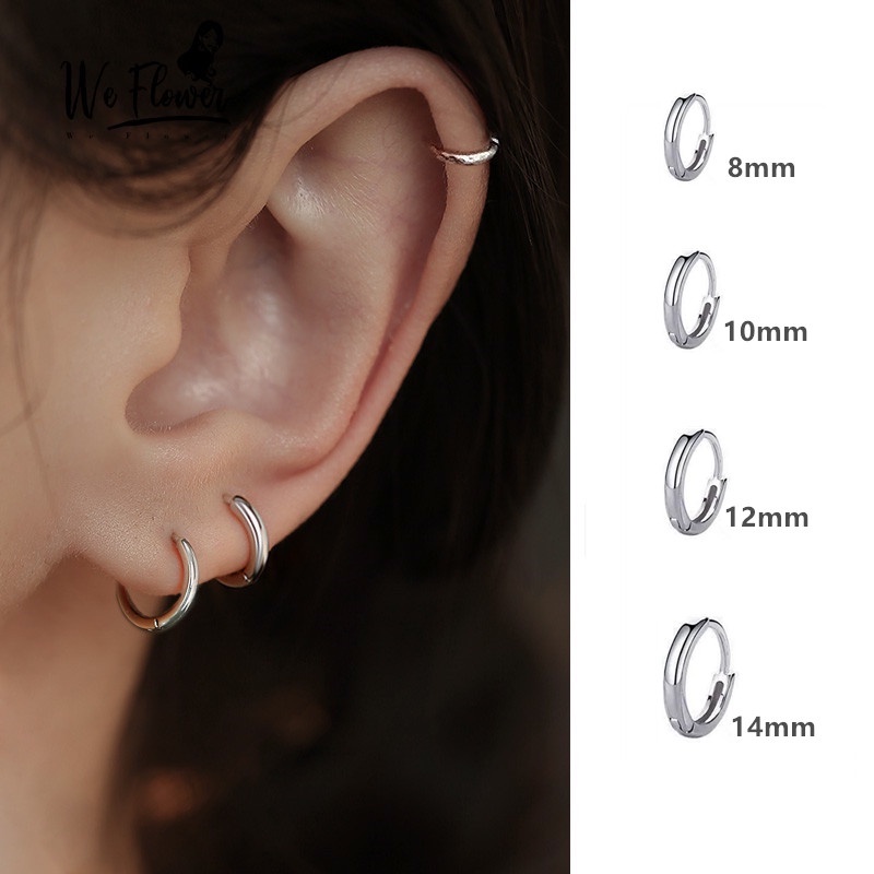 we-flower-ต่างหูห่วงวงกลม-เงิน-s925-ทรงเรขาคณิต-ขนาดเล็ก-เรียบง่าย-เครื่องประดับแฟชั่น-สําหรับผู้หญิง