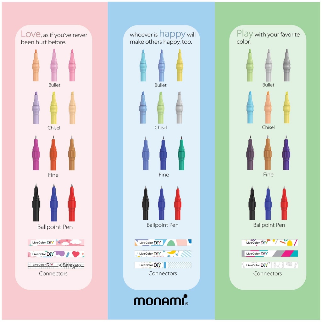 ปากกา ไลท์คัลเลอร์ DIY รุ่น Live Color DIY ชุด 15 สี Love/Play/Happy ...