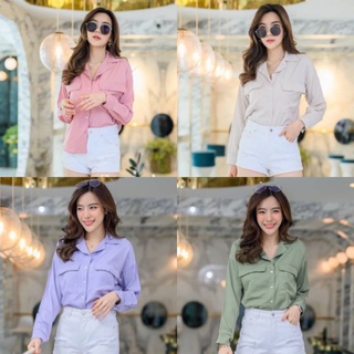 เสื้อเชิ้ต คอปก กระดุมหน้า เนื้อผ้าปารีส ผ้าดี ใส่สบาย เหมาะสำหรับอากาศเมืองไทย