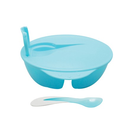 ราคาพิเศษสุดสุด-nanny-ชามป้อนอาหารเด็กแบ่งช่อง-ช้อน-two-compartment-bowl-with-spoon-รุ่น-n105-c