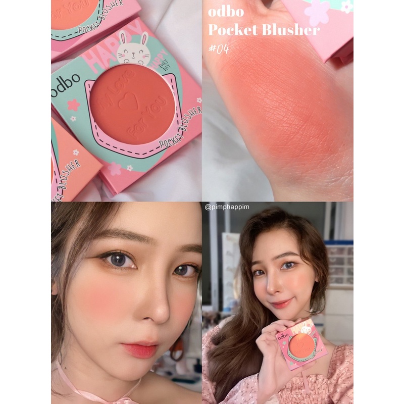 odbo-pocket-blusher-บลัชออนเนื้อฝุ่น-เนื้อละเอียดนุ่ม