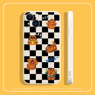 เคสโทรศัพท์มือถือ ซิลิโคน กันกระแทก ลายหมากรุกเสือ กระดานหมากรุก เรียบง่าย สําหรับ Iphone 7plus se2020 13 pro max 12 11promax Xsmax