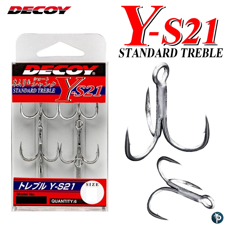 Hameçons Triples Decoy Y-S21 | Taille 2 | Lot De 6 | Pour Leurres Souples