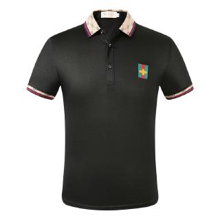 เสื้อเชิ้ตโปโลสําหรับผู้ชายผ้าฝ้ายแขนสั้นพิมพ์ลายผึ้งสไตล์คลาสสิค