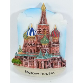 แม่เหล็กติดตู้เย็นนานาชาติสามมิติ รูปจัตุรัสแดงจัตุรัสกลางเมืองของของกรุงมอสโกรัสเซีย 3D fridge magnet Red Square Russia