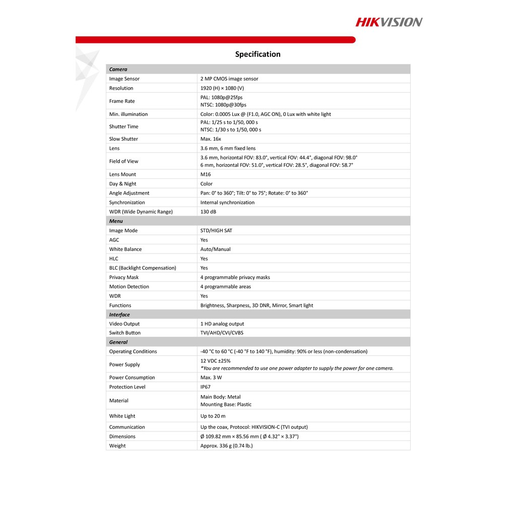 กล้องวงจรปิด-2-ล้านพิกเซล-hikvision-รุ่น-ds-2ce72dft-f-2-mp-colorvu-fixed-turret-camera