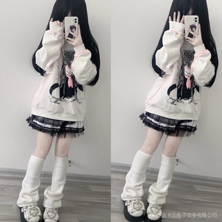 สินค้า Jk ถุงเท้าถัก สีขาว สไตล์ญี่ปุ่น ฮาราจูกุ สําหรับผู้หญิง นักเรียน y2k cxb lhzg01.my517