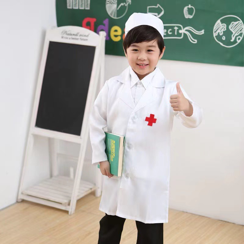 ชุดคุณหมอเด็ก-doctor-ชุดคุณหมอ-หมวก-ไม่มีอุปกรณ์-ของเล่นเด็ก-ชุดคุณหมอ-ชุดจำลอง-ของเล่นเสริมจิตนาการ-ชุดคุณหมอจำลอง