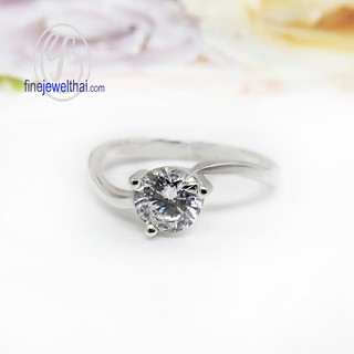 Finejewelthai-แหวนเพชรCZ-แหวนเงินแท้925-แหวนหมั้น-แหวนแต่งงาน-R1016cz