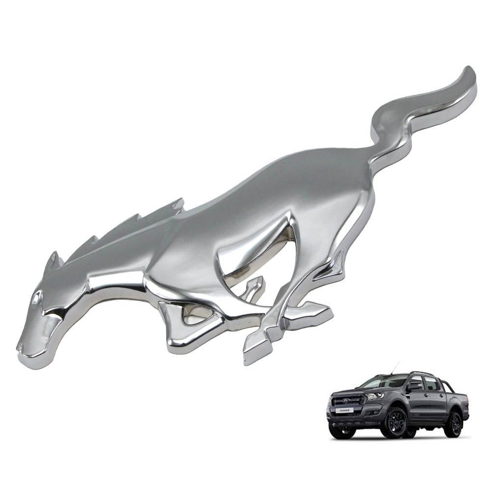 โลโก้-logo-mustang-horse-สี-chrome-mustang-ranger-ford-2-4-ประตู-ปี2000-2018