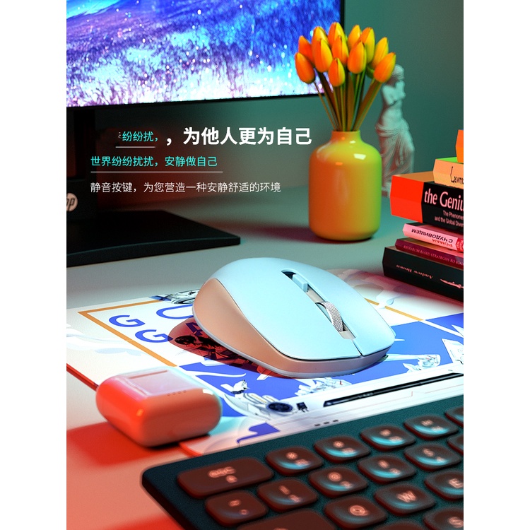 ภาพสินค้าสีใหม่ พาสเทล  พร้อมส่ง  เมาส์ไร้สาย ไร้เสียงคลิก HP S1000 Silent Mouse USB Wireless Mouse 1600DPI USB จากร้าน yuuta2016 บน Shopee ภาพที่ 3