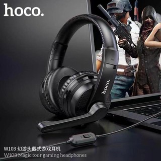 ราคาHoco W103/W21 Gaming Headphones ของแท้ 100%!หูฟังครอบหู มีไมค์ ฟังเพลงได้ คุยโทรศัพท์ได้ สำหรับเล่นเกมส์หรือเรียนออนไลน์