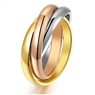 ภาพขนาดย่อของสินค้าแหวนเหล็กไทเทเนียม สามสี เครื่องประดับสตรี sd050