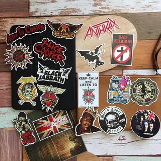 สติกเกอร์ เคลือบกันน้ำ ลายวงดนตรี ติดกีตาร์ มอเตอร์ไซด์ กระเป๋าเดินทาง Waterproof Decal Sticker