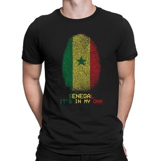 เสื้อยืดสีขาวเสื้อยืดพิมพ์ลาย Senegal Its In My Dna Finger Football World Cup Flag สําหรับผู้ชายS-4XL