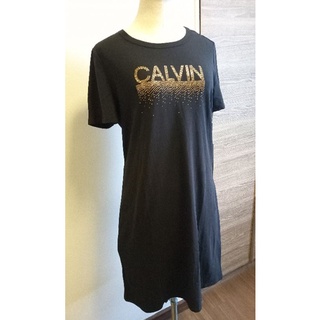ชุดเดรส Calvin Klein ผ้ายืดสีดำ ไซส์ M (แบรนด์แท้100%)