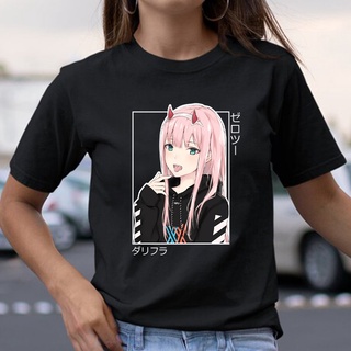 Harajuku  Girl Zero Two T-shirt Anime Darling In The Franxx Print Tops Women Men Kawaii Trend Streetwear Camisetas Mujer