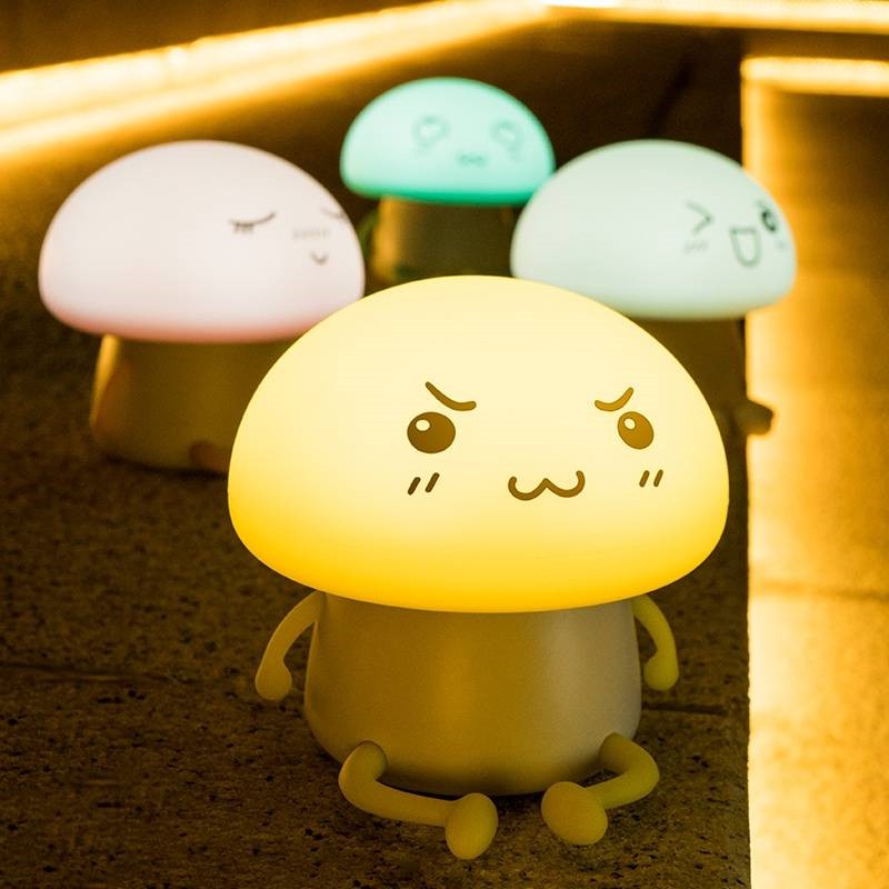 โคมไฟน้องเห็ดโคมไฟซิลิโคน-ชาร์จ-usb-silicone-kneading-nightlight