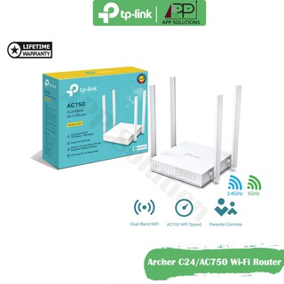 TP-LINK Router Dual Band Wi-Fi AC750 รุ่นArcher C24(ประกันLifetime)