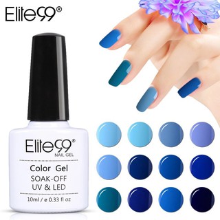 Elite99 สีทาเล็บเจล สีฟ้า น้ำเงิน ฺBlue Color Series 10 ml (BU001-BU018) +เก็บเงินปลายทาง