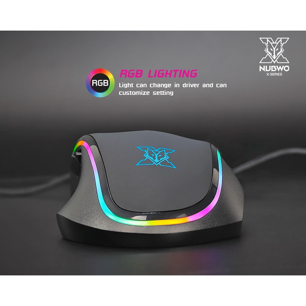 ภาพหน้าปกสินค้าNubwo X7S Gaming Mouse เมาส์เกมมิ่ง เมาส์มาโคร สีดำ มีไฟ RGB ปรับ DPI ได้ จากร้าน nubwo_officialshop บน Shopee