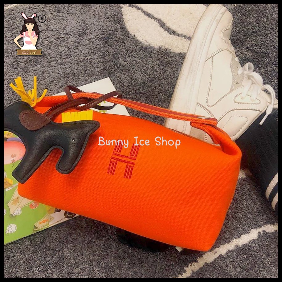 bunny-ice-shop-กระเป๋าเครื่องสำอางแฟชั่นเกาหลีแบบพกพา-พร้อมน้องม้านิลมังกร