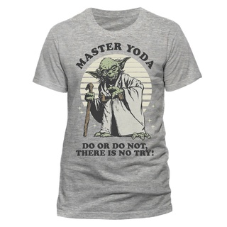 เสื้อยืดโอเวอร์ไซส์100% Cotton Comfortable Fit Men tshirts Star Wars Master Yoda Do Or Do Not Funny Interesting Tee for