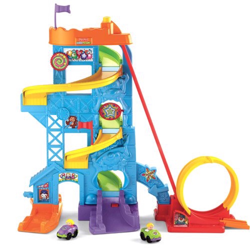 fisher-price-little-people-wheelies-loops-n-swoops-amusement-park-play-set