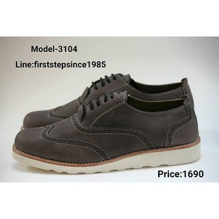 Firststepsince รองเท้าหนังแท้ Model-3104สีเทา