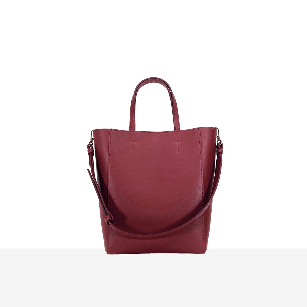 ราคาและรีวิวknack.bag -Tote bag size mini รุ่น Everyday-Burgundy(สีเบอร์กันดี) กระเป๋าถือกระเป๋าสะพาย
