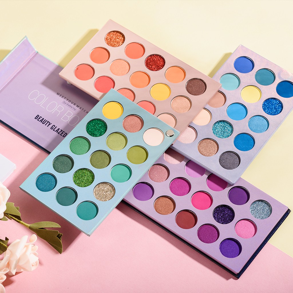 ภาพหน้าปกสินค้าBEAUTY GLAZED ใหม่ 60 สีอายแชโดว์พาเลทท์แต่งหน้าระยับแววระยับ