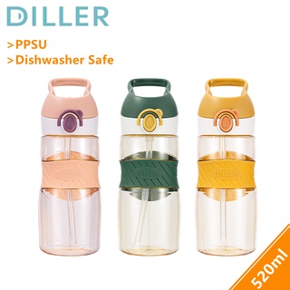 ขวดน้ํา PPSU BPA พร้อมหลอดดูด กันรั่วซึม สําหรับดื่ม (520 มล.) D62 D69