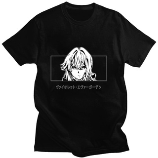 [S-5XL] เสื้อยืดแขนสั้นลําลอง ผ้าฝ้าย แบบบาง ทรงหลวม พิมพ์ลายการ์ตูนอนิเมะ Violet Evergarden แฟชั่นฤดูร้อน สไตล์ญี่ปุ่น