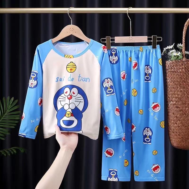 ใหม่-ชุดนอนเด็กแขนยาวลายการ์ตูนพร้อมส่ง100cm-140cm-นื้อผ้านิ่มใส่สบาย