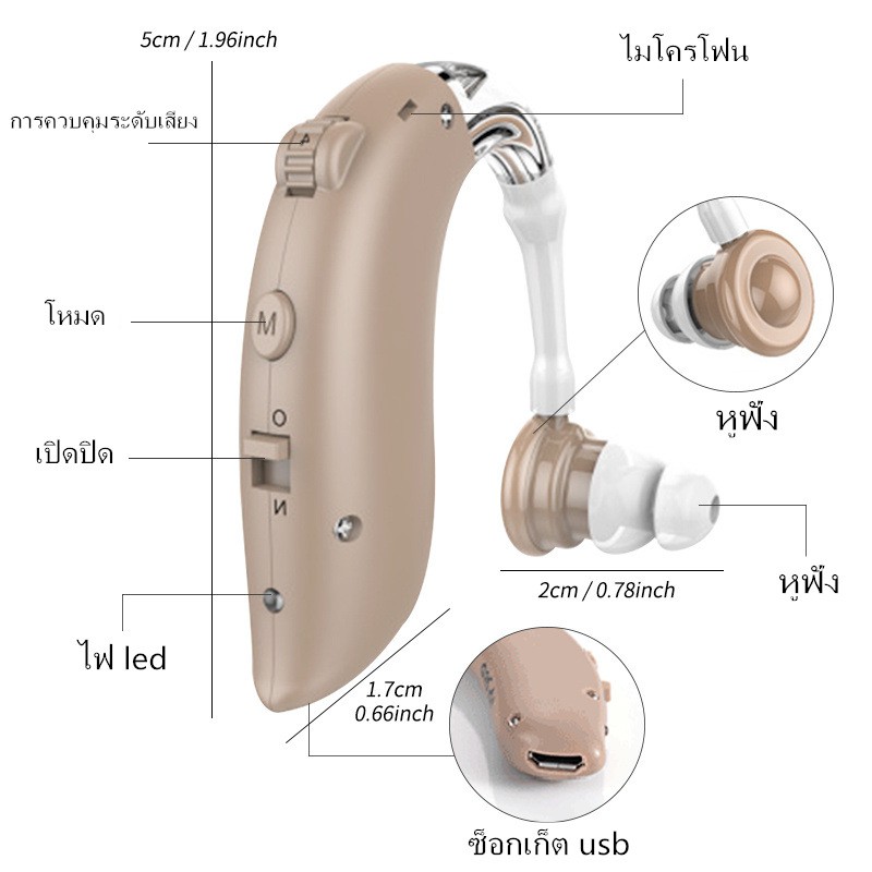 ส่งจากไทย-เครื่องช่วยฟัง-usb-หูฟังคนหูหนวก-แบบชาร์จไฟ-เสียงชัดเจน-หู-ทิพย์-สำหรับ-คน-หูหนวก