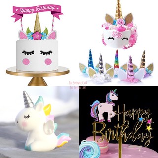 Unicorn Themed Cake Topper Birthday Decoration Happy Birthday