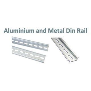 รางอลูมิเนียม และโลหะ Din Rail Din Mounting Rail (สีเทา) 1 เมตร