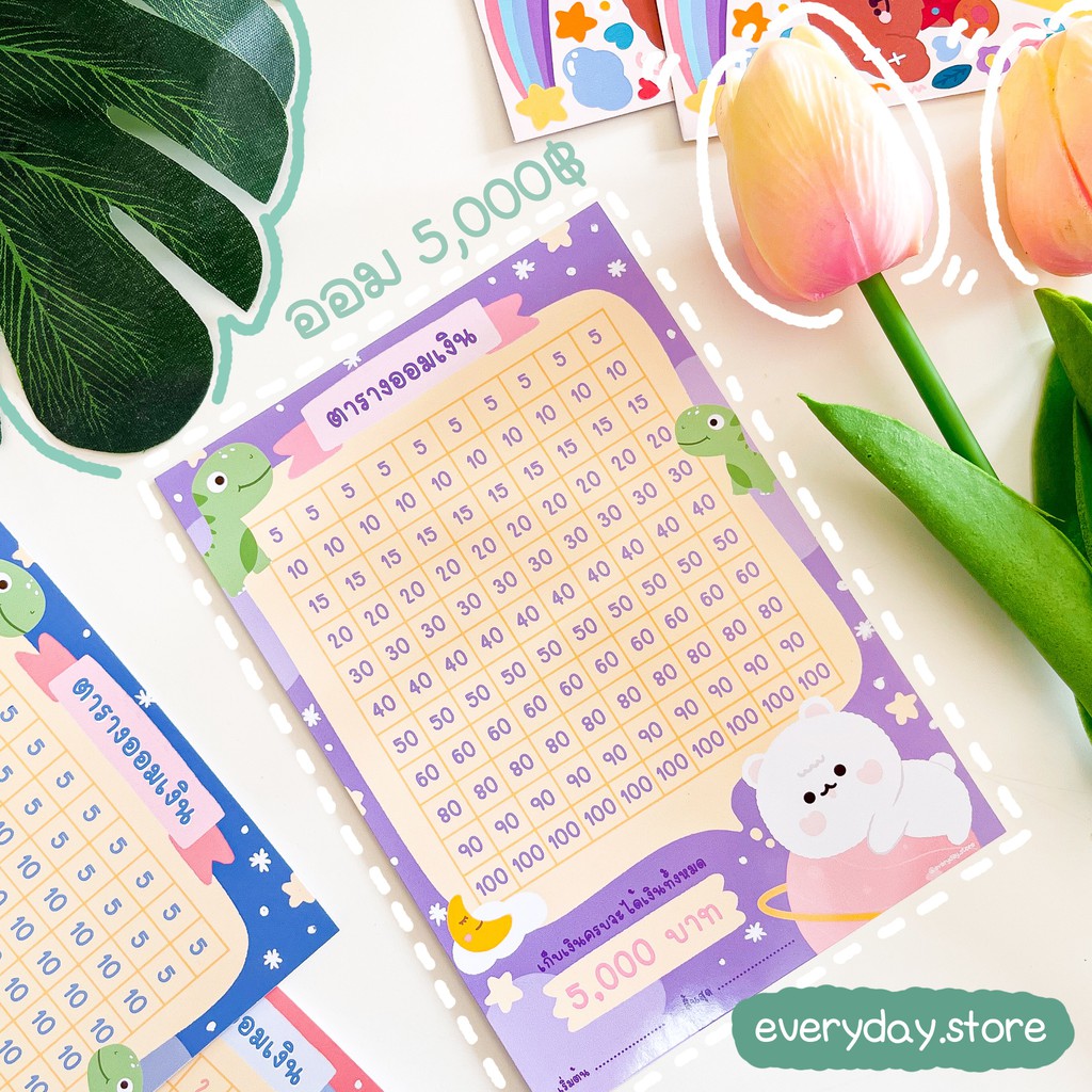 ภาพสินค้าEveryday.store  ตารางออมเงิน ลาย Polar Bear ขนาด A6 จากร้าน everyday.store1 บน Shopee ภาพที่ 5