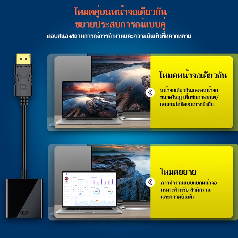 ภาพสินค้าแปลง Display Port to VGA Converter Adapter (DP Port to VGA) A-049 จากร้าน kaixinshop88 บน Shopee ภาพที่ 3