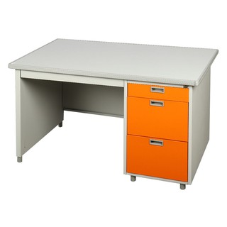 โต๊ะทำงาน โต๊ะทำงานเหล็ก LUCKY WORLD 120 ซม. DL-40-3 OR สีส้ม เฟอร์นิเจอร์ห้องทำงาน เฟอร์นิเจอร์ ของแต่งบ้าน DESK STEEL