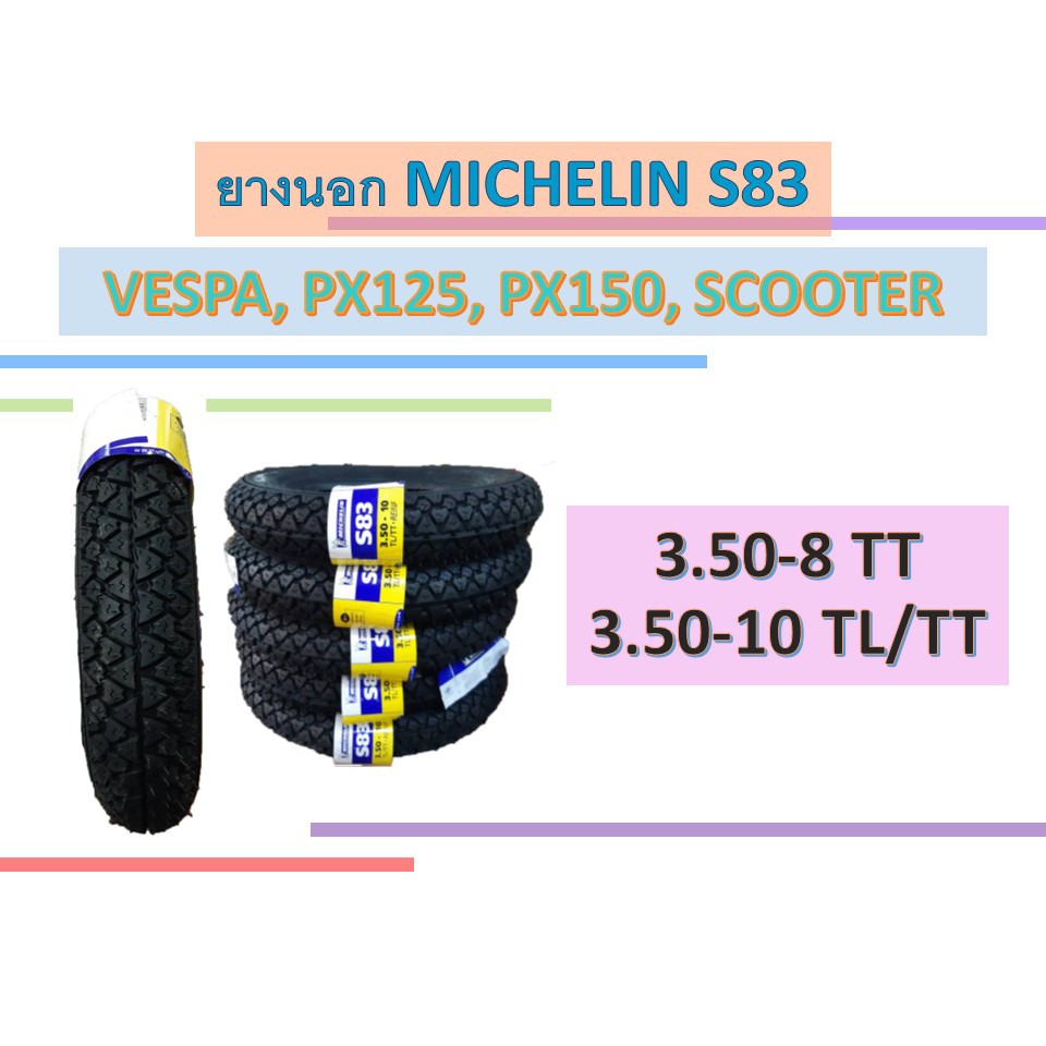Kit 3 Tires With Tubes For Piaggio Ape 50 - 100.90-10 61L Tread S83 6PR - View #2