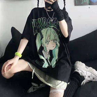 เสื้อยืดแขนสั้น แบบนิ่ม พิมพ์ลายการ์ตูนอนิเมะน่ารัก สองมิติ เหมาะกับฤดูร้อน สําหรับผู้หญิง และนักเรียน 2022
